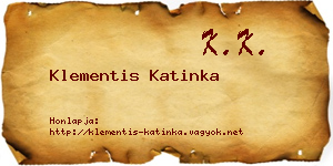 Klementis Katinka névjegykártya